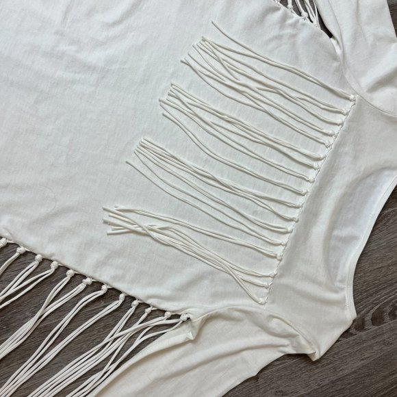 OUI • Fringe Long-Sleeve T-shirt • Cream - Picture 5 of 9